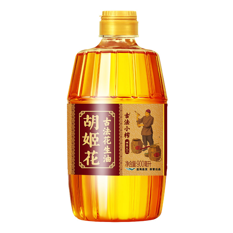 胡姬花古法小榨花生油900ml 桶 金色