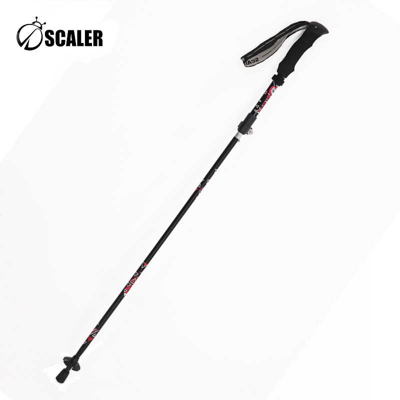 思凯乐户外 Scaler 铝合金折叠登山杖z9921023  红色   红色