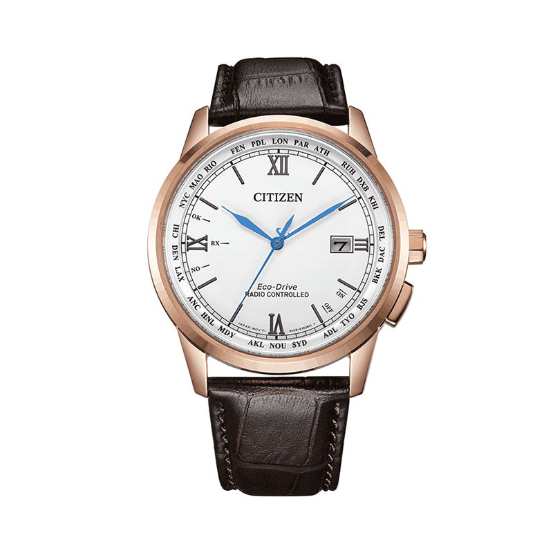 Citizen西铁城  羽生结弦官宣同款多局电波光动能白盘皮带休闲时尚男表CB0152-16A（只） 白色