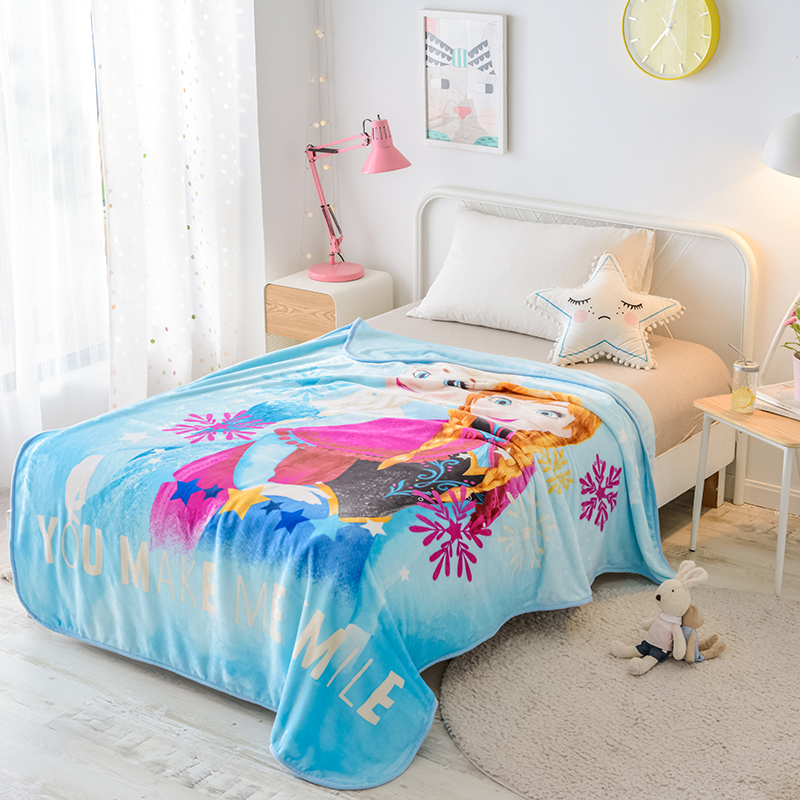 迪士尼&middot;冰雪奇缘云毯3D印花DTB01-1520A  深蓝色  