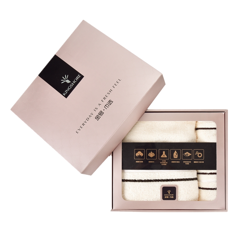 清然/系列-15  浴巾方巾毛巾礼盒装HY3118 白色