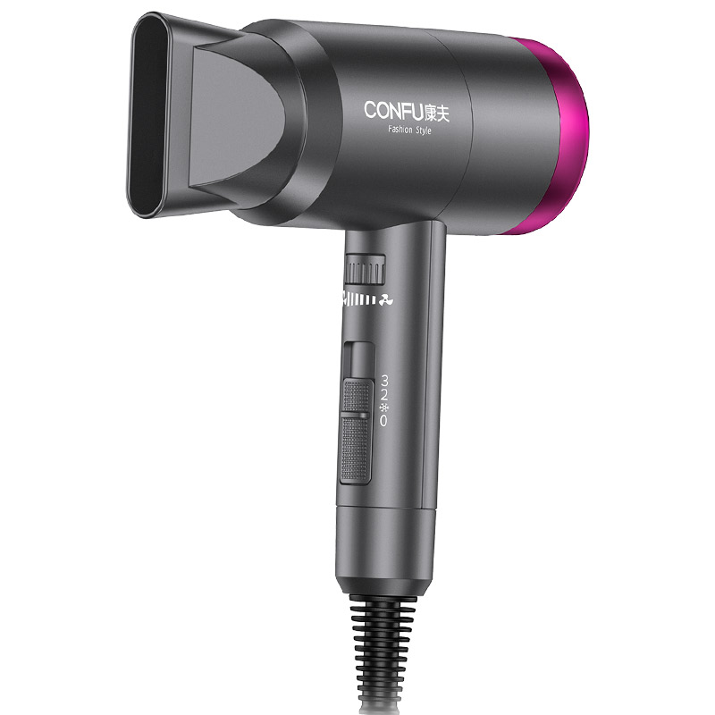 康夫（CONFU）电吹风机 1800W负离子吹风机 家用孕妇大功率理发店吹风筒恒温不伤发网红款KF-3127  灰色  灰色