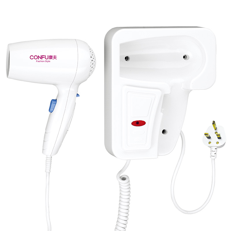 康夫(CONFU) 电吹风机 酒店挂壁式电吹风机宾馆卫生间浴室挂墙家用吹风筒代发KF-3073  白色  白色