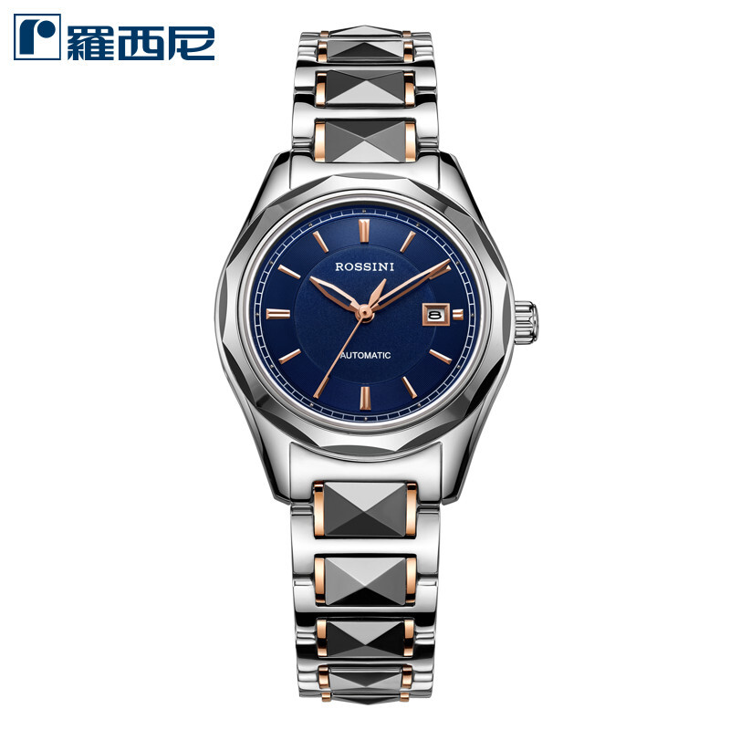 Rossini罗西尼 自动机械表情 蓝盘钢带女表 6444W05B（单位：只） 蓝色