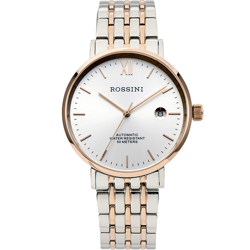 Rossini罗西尼 机械手表超薄时尚休闲防水白盘钢带男表 5827T01A（单位：只） 白色