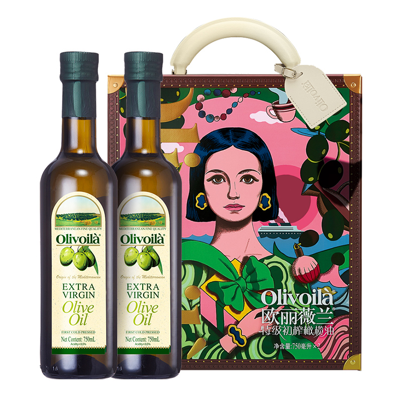欧丽薇兰特级初榨橄榄油礼盒 750ml*2 （单位：盒） 绿色