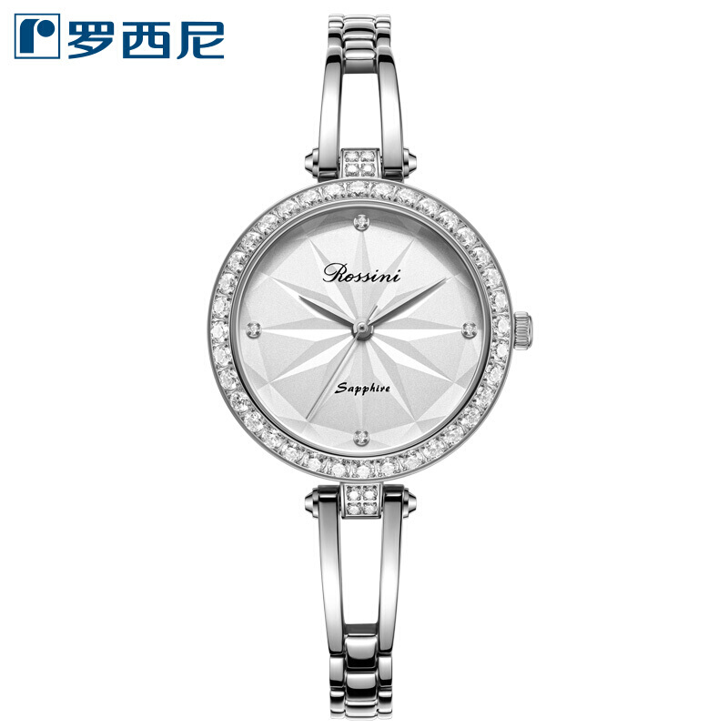 Rossini罗西尼 启迪系列时尚石英女表镶钻雪花白盘钢带女表5988W01A（单位：只） 白色