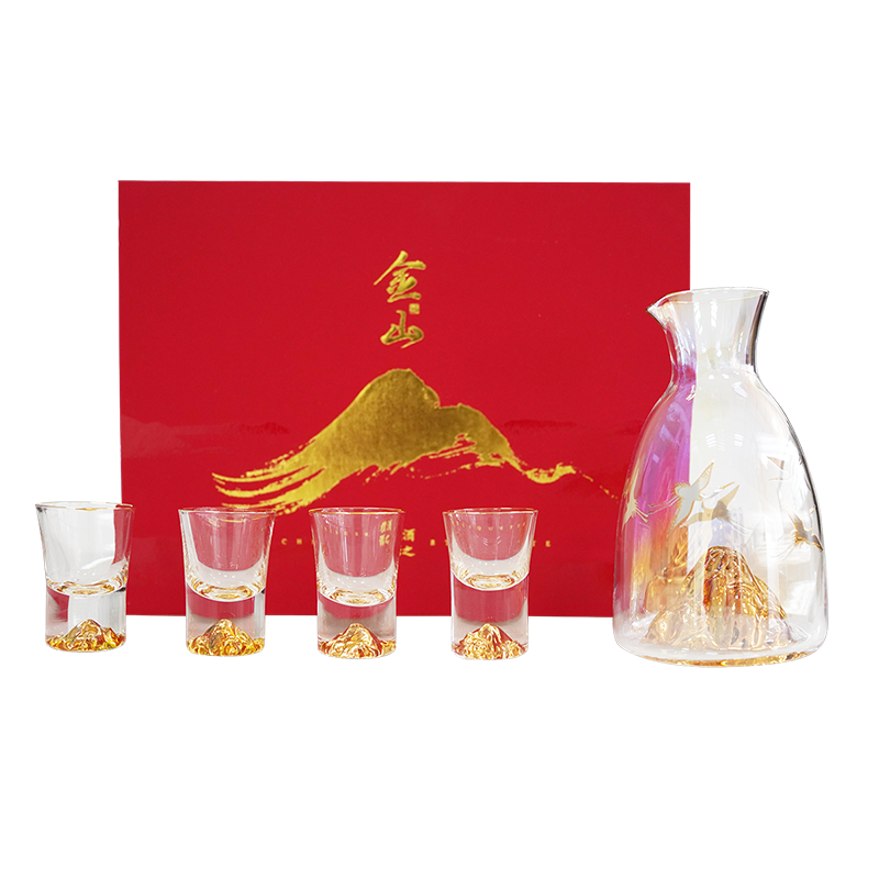 个杯堂金山[经典]水晶酒具 5件套（炫彩款） 杯具套装