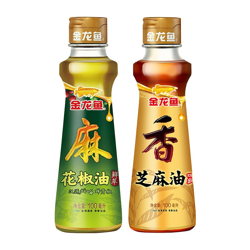 金龙鱼调味品 芝麻油100ml+花椒油100ml（单位：2瓶） 组合