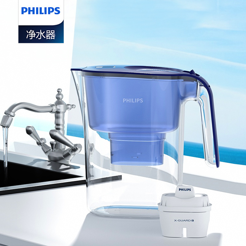 飞利浦（PHILIPS）滤水壶 AWP2814IGT  4.2L蓝色(1壶1芯)  蓝色   蓝色
