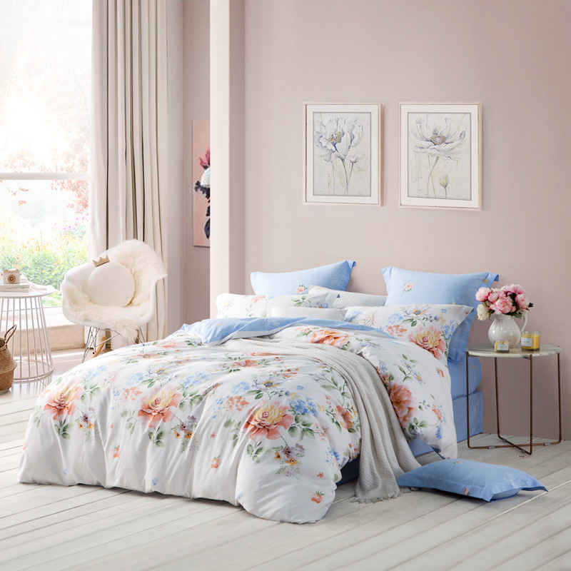 LOVO 尚品套件唯美田园 VTT6482-4  水蓝色   水蓝色