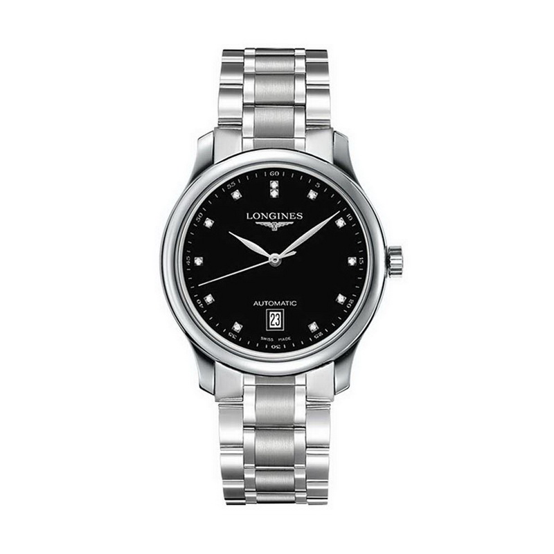 Longines浪琴 名匠系列机械表镶钻钢链男表 L2.628.4.57.6（单位：块） 黑色