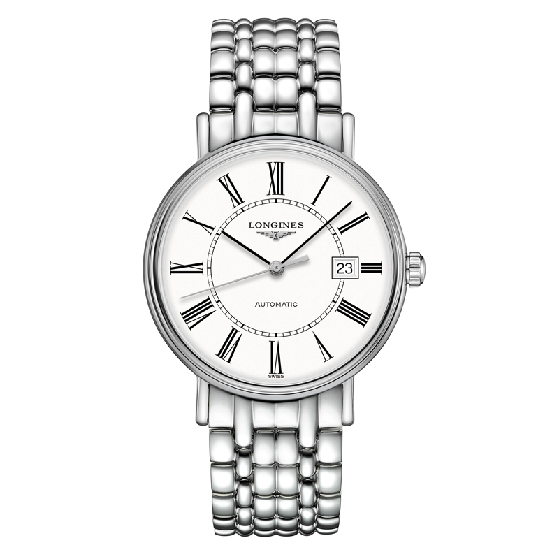 Longines浪琴 时尚系列机械手表罗马数字男腕表(40mm) L4.922.4.11.6（块） 白色