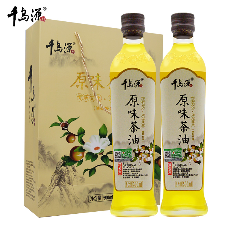 千岛源原味茶油（新礼盒）500ML*2（单位：盒） 绿色