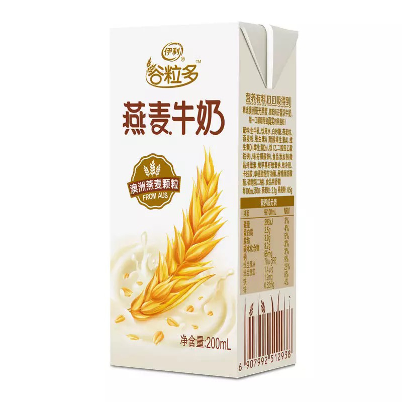 伊利谷粒多燕麦牛奶 无色 200ml*12