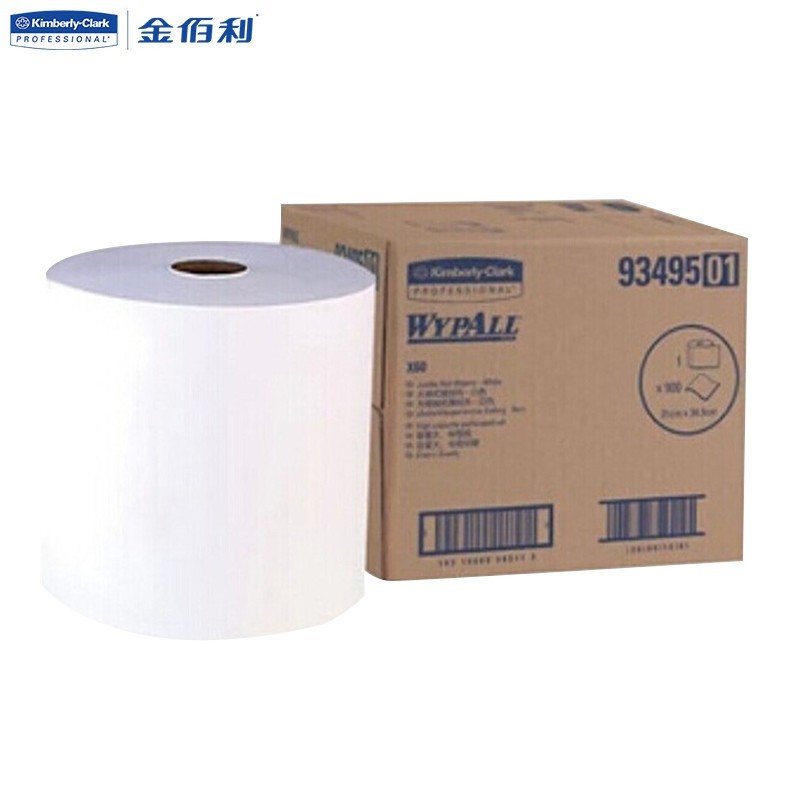 金佰利 93495B 工业擦拭纸清洁去油污大卷纸白色搭配05310分配器 900张/卷 1卷装  图片色   图片色