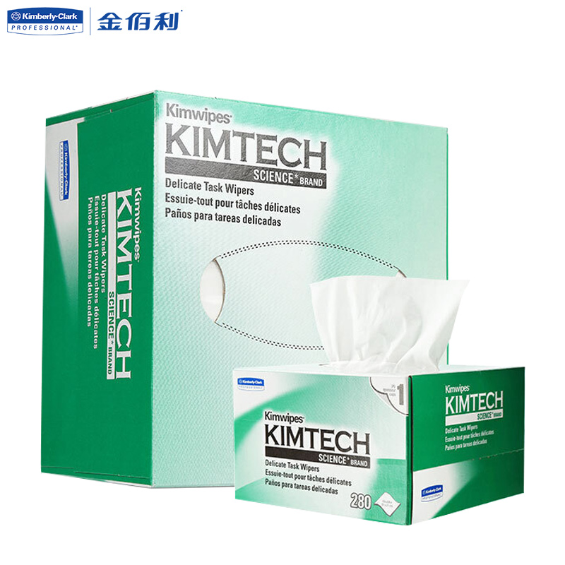 金佰利 Kimtech无尘纸 低尘擦拭纸 实验室用纸设备精密清洁 小绿盒 34155 280张/盒 60盒/箱 1箱装  图片色   图片色