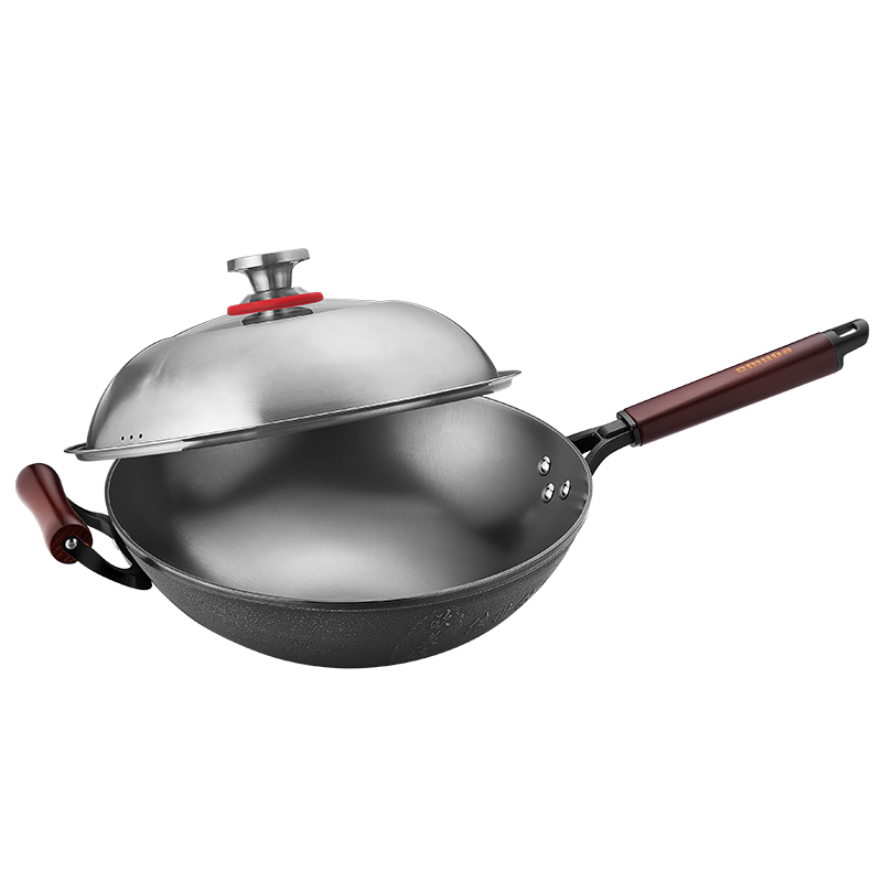 欧美达（omuDa） LTC32 32cm 铸铁生铁爆炒老铁锅 黑色（单位：个）