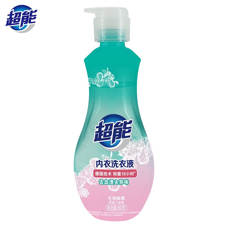 超能 长效抑菌 860g/瓶 长效抑菌内衣专用 粉绿色（单位：瓶）