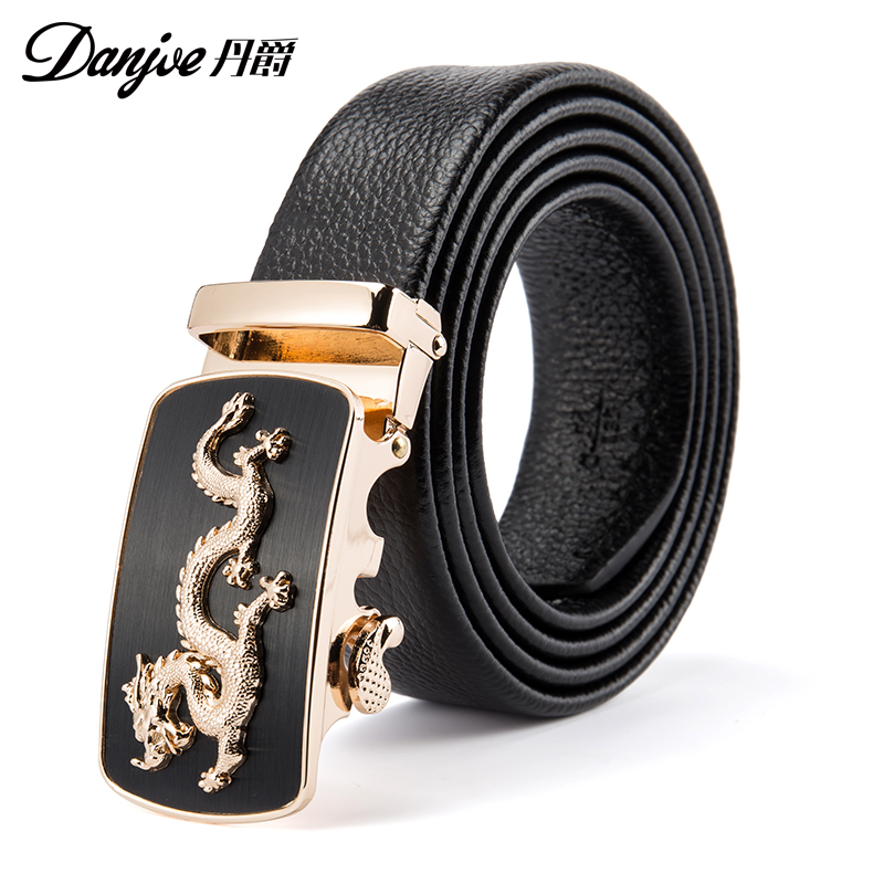 丹爵（DANJUE）新款头层牛皮男士皮带商务休闲合金扣头腰带简约百搭裤带礼盒装皮带4  随机   随机