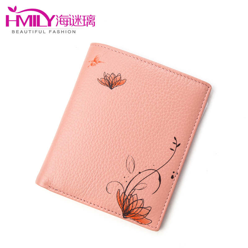 【海谜璃HMILY】女短款钱包小清新款简约女士头层牛皮钱夹 H6892-2-3  随机   随机