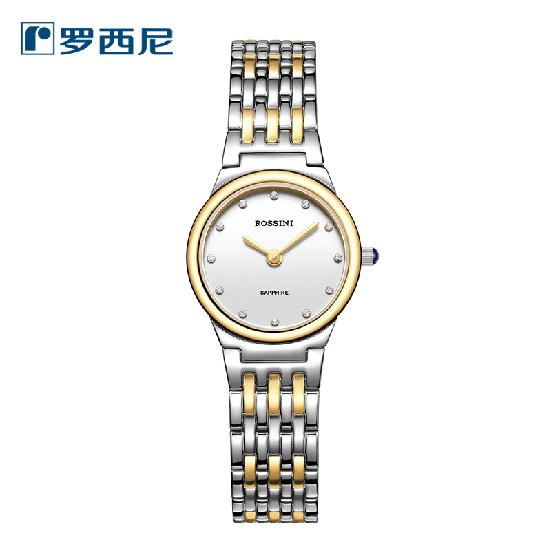 Rossini罗西尼 雅爵商务日历石英女表银盘间金带5396T01G（单位：只） 白色