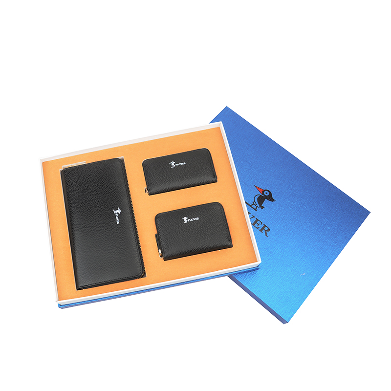 PLOVER香港啄木鸟手包卡包钥匙包三件套GD811076-3A  黑色  