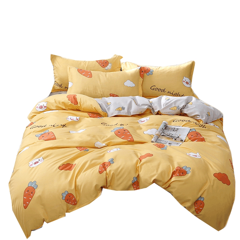 唐纳家纺IDONNA亲肤棉四件套-开心萝卜 TN-KT21036  金色  1.5米 金色