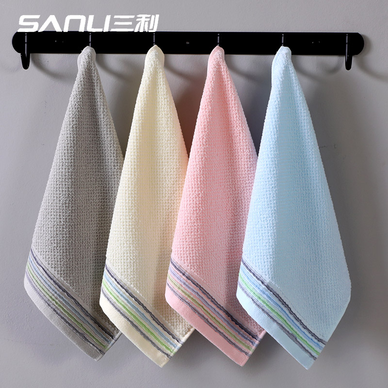 三利（SANLI）海洋之心系列 舒适棉柔面巾 方巾 浴巾套装 毛巾礼盒三件套装（单位：盒） 随机 组合装