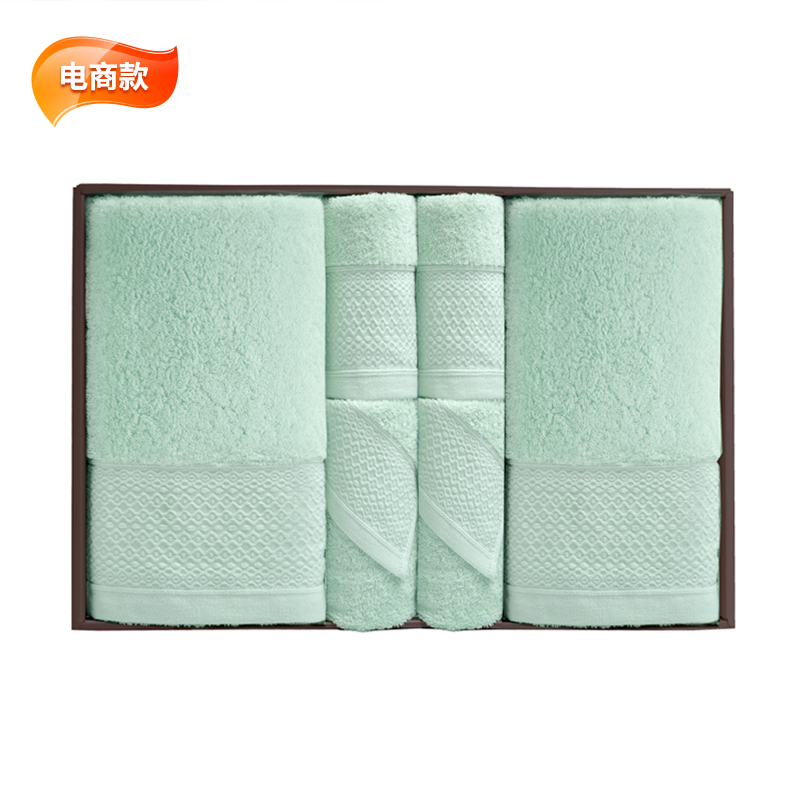 洁丽雅 维纳斯-5新疆长绒棉6条装毛巾（2浴2面2方巾）（单位：套） 绿色