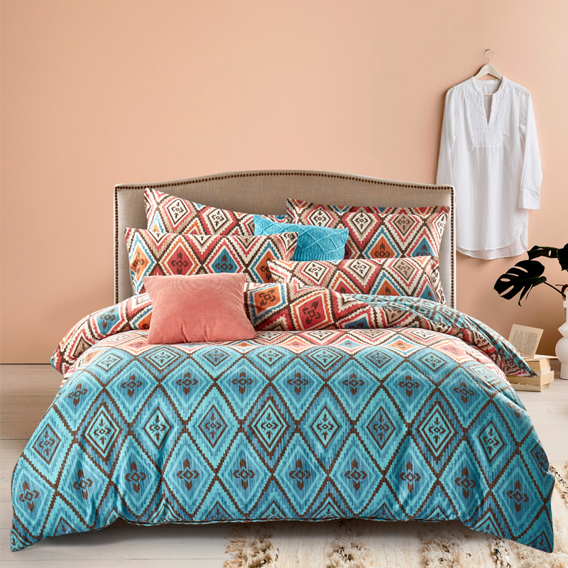 多喜爱舒绵绒四件套四件套-异域风情  玫瑰红色   玫瑰红色