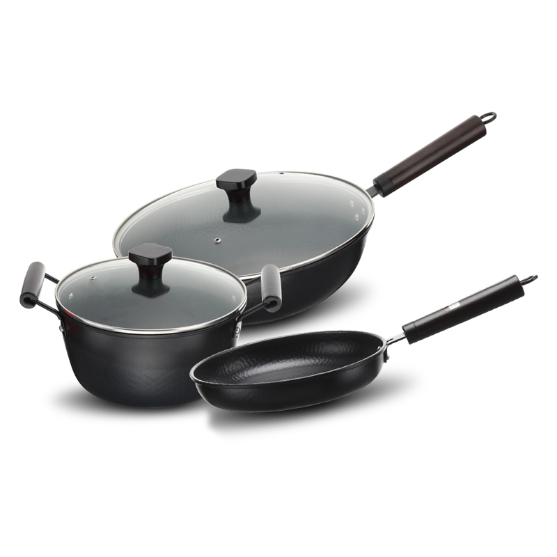 张小泉古法老式极锻锅具三件套C35280100（单位：套） 黑色