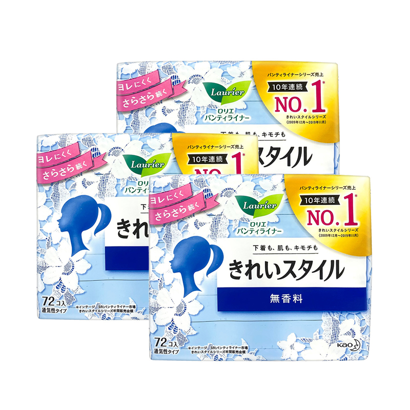 花王乐而雅棉柔超通透卫生护垫-无香 72片-3包  花王乐而雅棉柔超通透卫生护垫-无香 72  