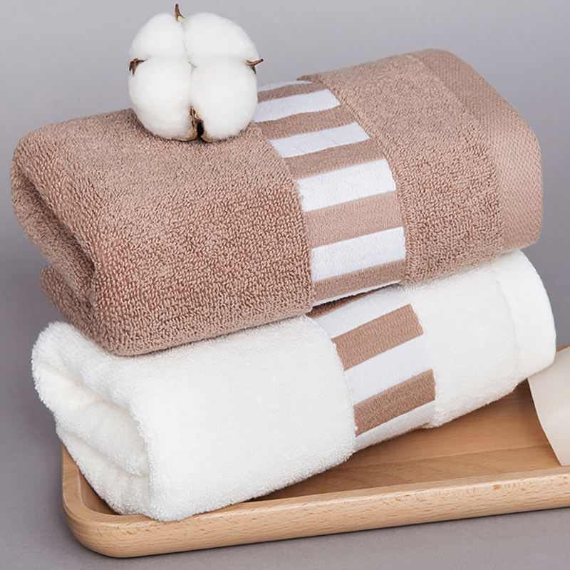 三利 毛巾礼盒2条 纯棉亲肤洗脸巾套装 100g/条 全棉帕拉图洁面巾 34&times;73cm 浅棕+米白  混色  组合装