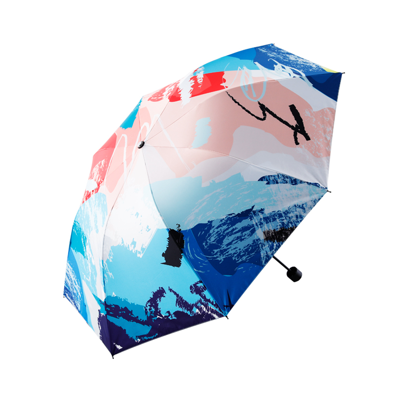 尼诺里拉 涂鸦系列黑胶晴雨伞 NR0742（单位：把） 夏日蓝