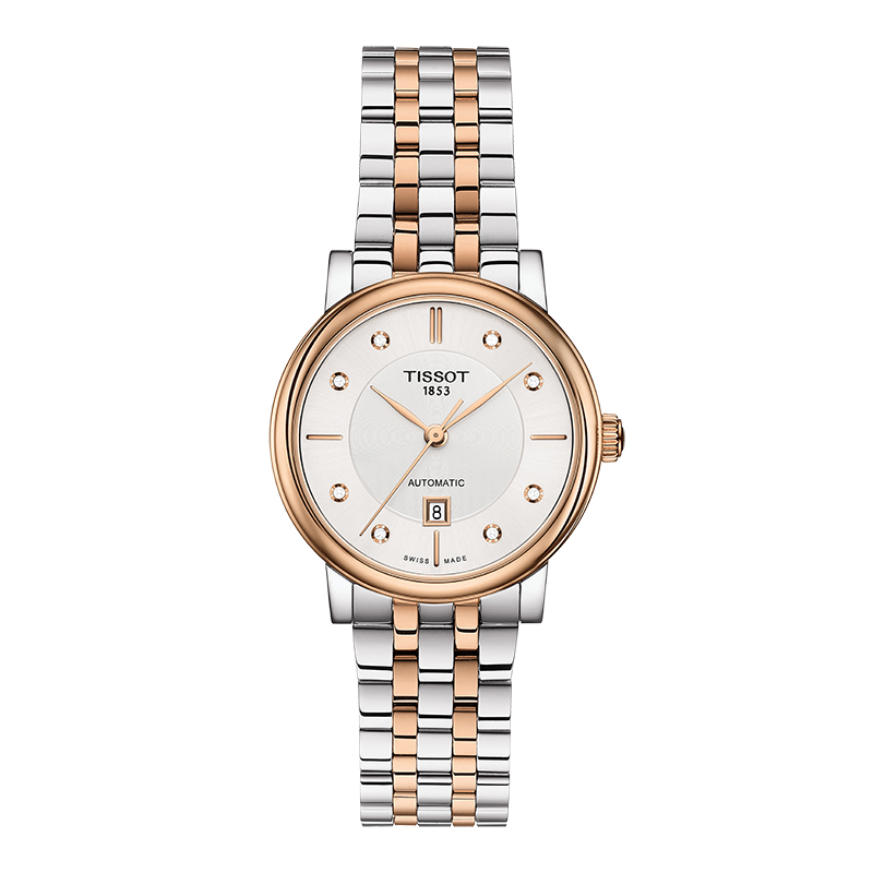 天梭（TISSOT）卡森臻我系列腕表 机械女表送女友T122.207.22.036.00  单位：块 金色