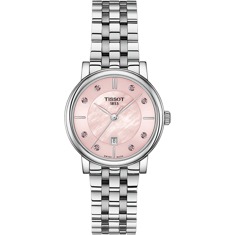 TISSOT天梭 卡森臻我石英钢带手表女士腕表T122.210.11.159.00（单位：只） 粉色