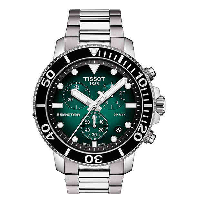 TISSOT天梭 海星系列石英钢带男士腕表T120.417.11.091.01  单位：块 绿色
