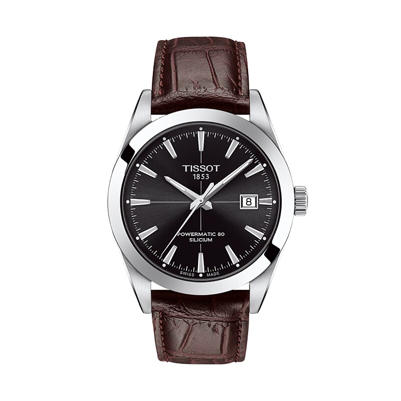 Tissot天梭 风度系列皮带机械男表T127.407.16.051.01  单位：块 黑色