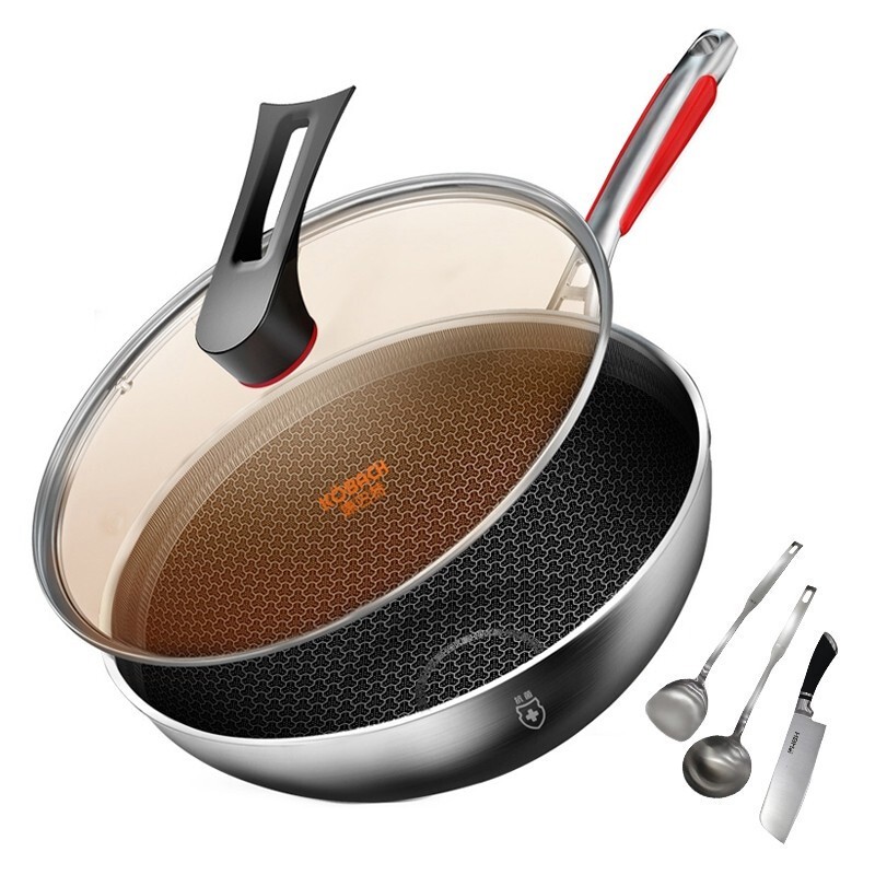 康巴赫第4代抗菌不锈钢32cm炒锅CHC32A4（单位：套） 不锈钢色
