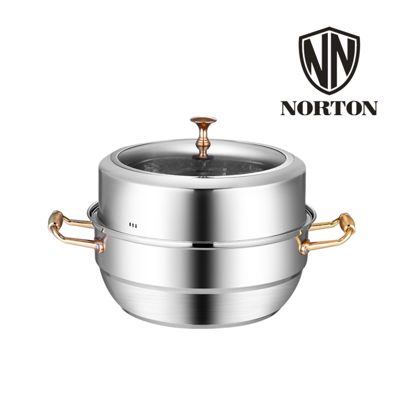 诺顿金味达多功能蒸汽锅 30CM 2ZJWD030 钢色