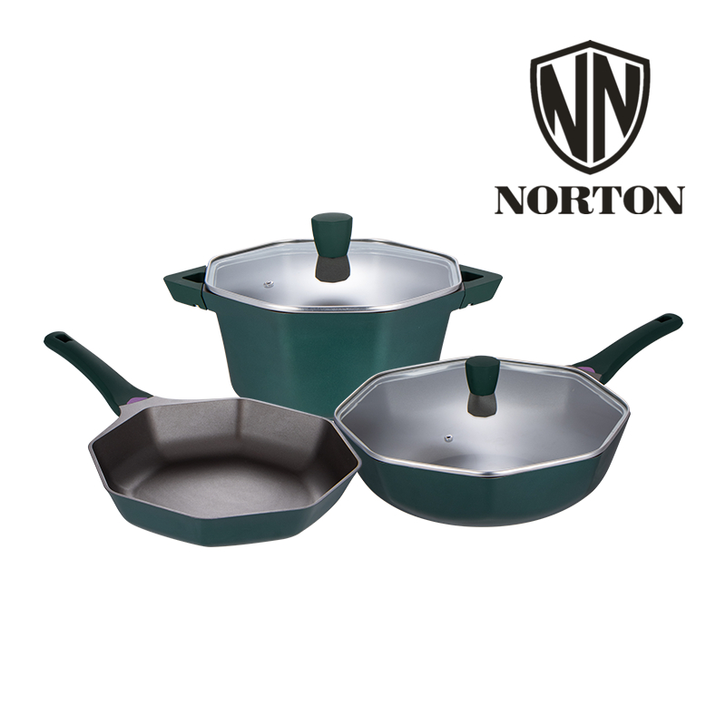 诺顿奥多尔北欧套装  4HADE003（炒锅+汤锅+煎锅） 绿色