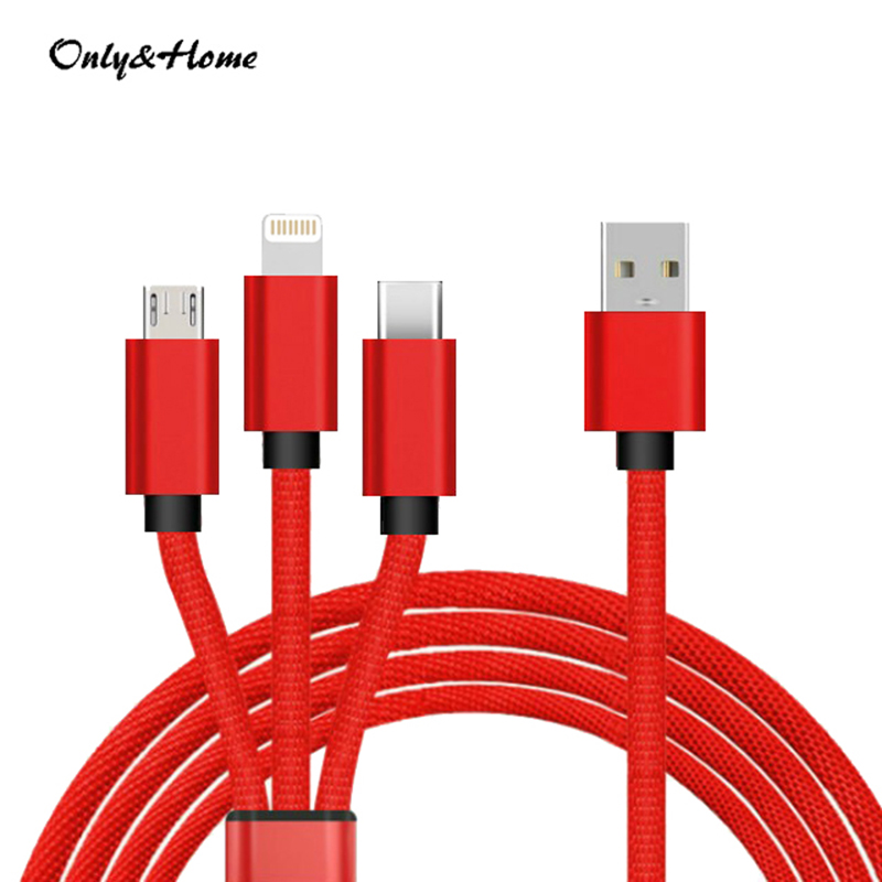 Only&Home 一拖三布艺数据线 KL-YTS04 单位：条 中国红