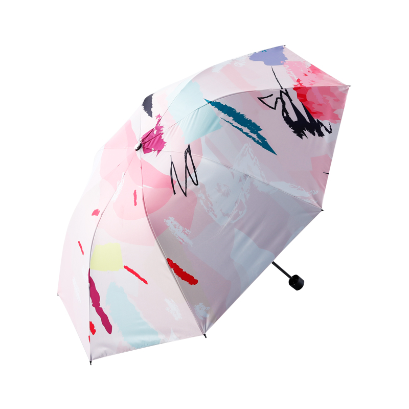 尼诺里拉 涂鸦系列黑胶晴雨伞 NR0742（单位：把） 暮芸粉