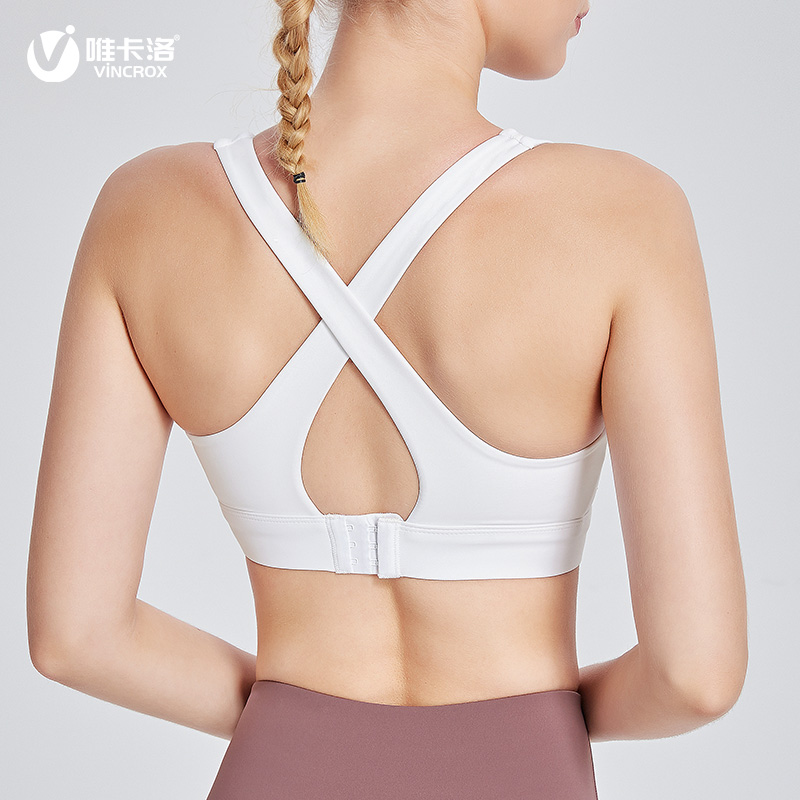 唯卡洛vincrox运动内衣  运动跑步健身 美背高强度防震聚拢防下垂定型瑜伽文胸     20902  白色M  