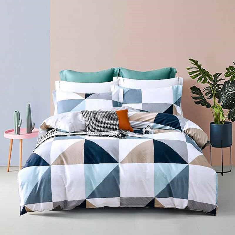 杉杉家纺抑菌全棉四件套QFS-12089 七巧板 混色