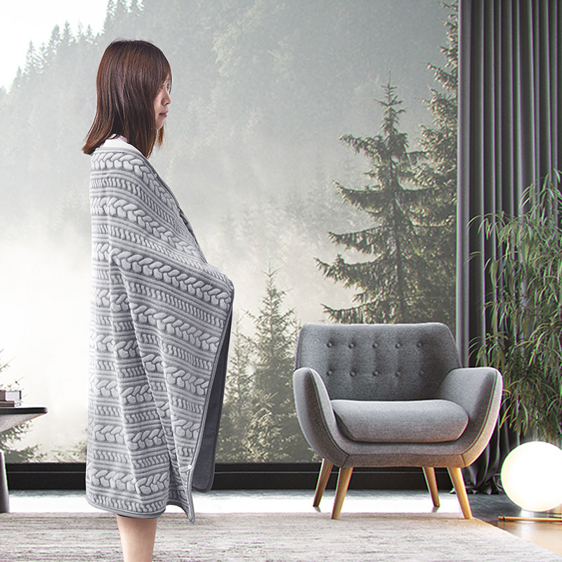 杉杉家纺爱意生活披肩毯生活毯QFS-20911 浅灰色  珍珠灰  灰色