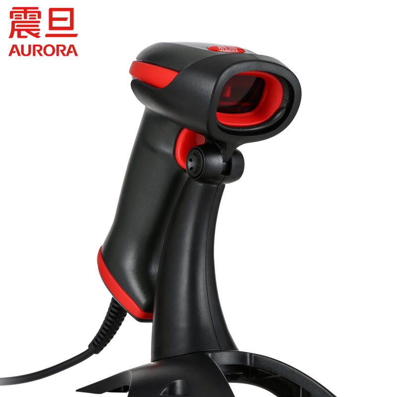 震旦工业级无线有线一维二维扫描枪巴把抢快递单条码枪超市扫码枪 工业级一维激光有线升级款AB2208G  红色  