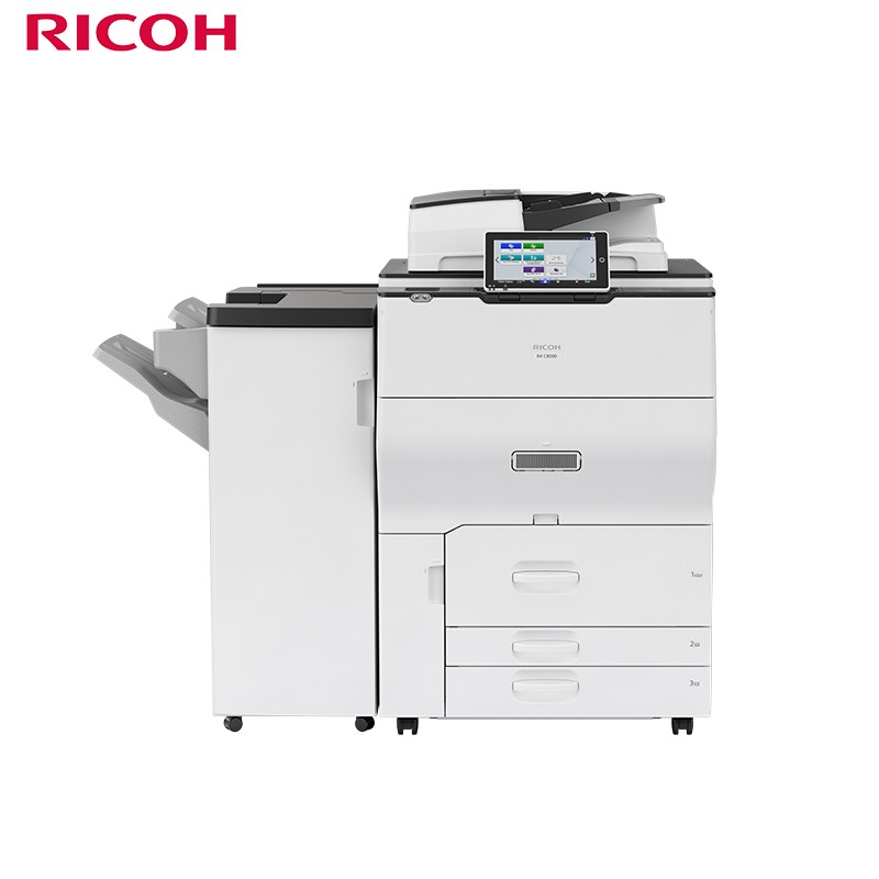 理光(RICOH) 彩色复合机 A3幅面（打印/复印/扫描/双面打印）标配双面同步输稿 （主机+双面同步送稿器+2000页小册子装订器） IMC8000  白色  