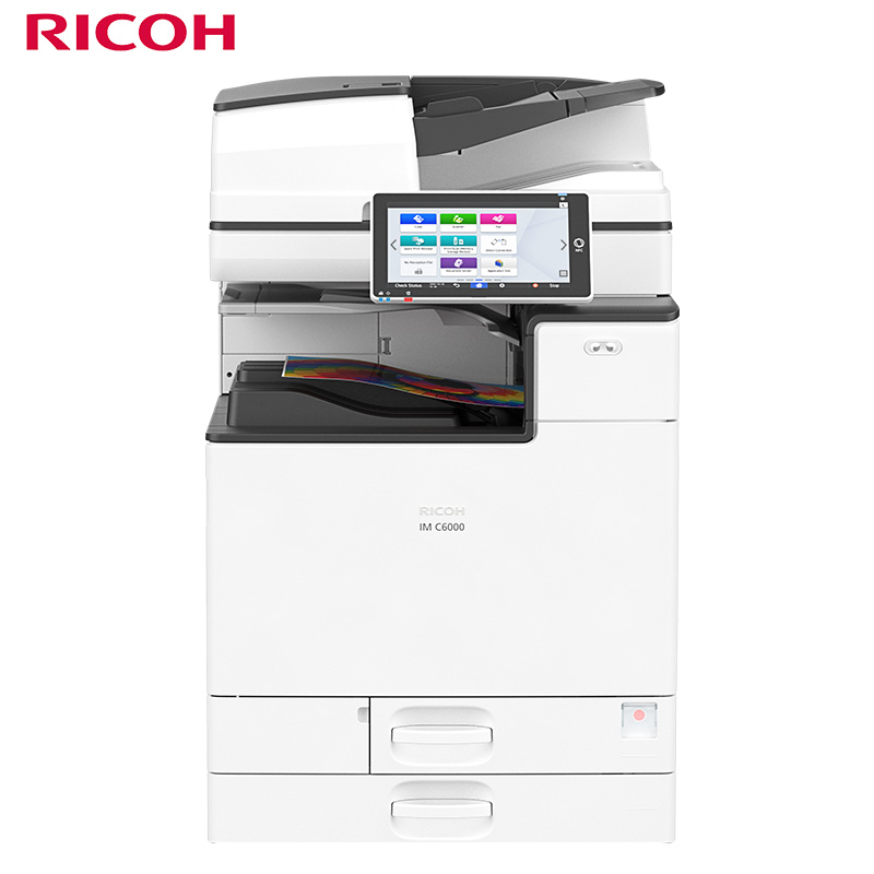 理光(RICOH)彩色复合机 A3幅面（打印/复印/扫描/双面打印）标配双面同步输稿 IMC6000  白色  